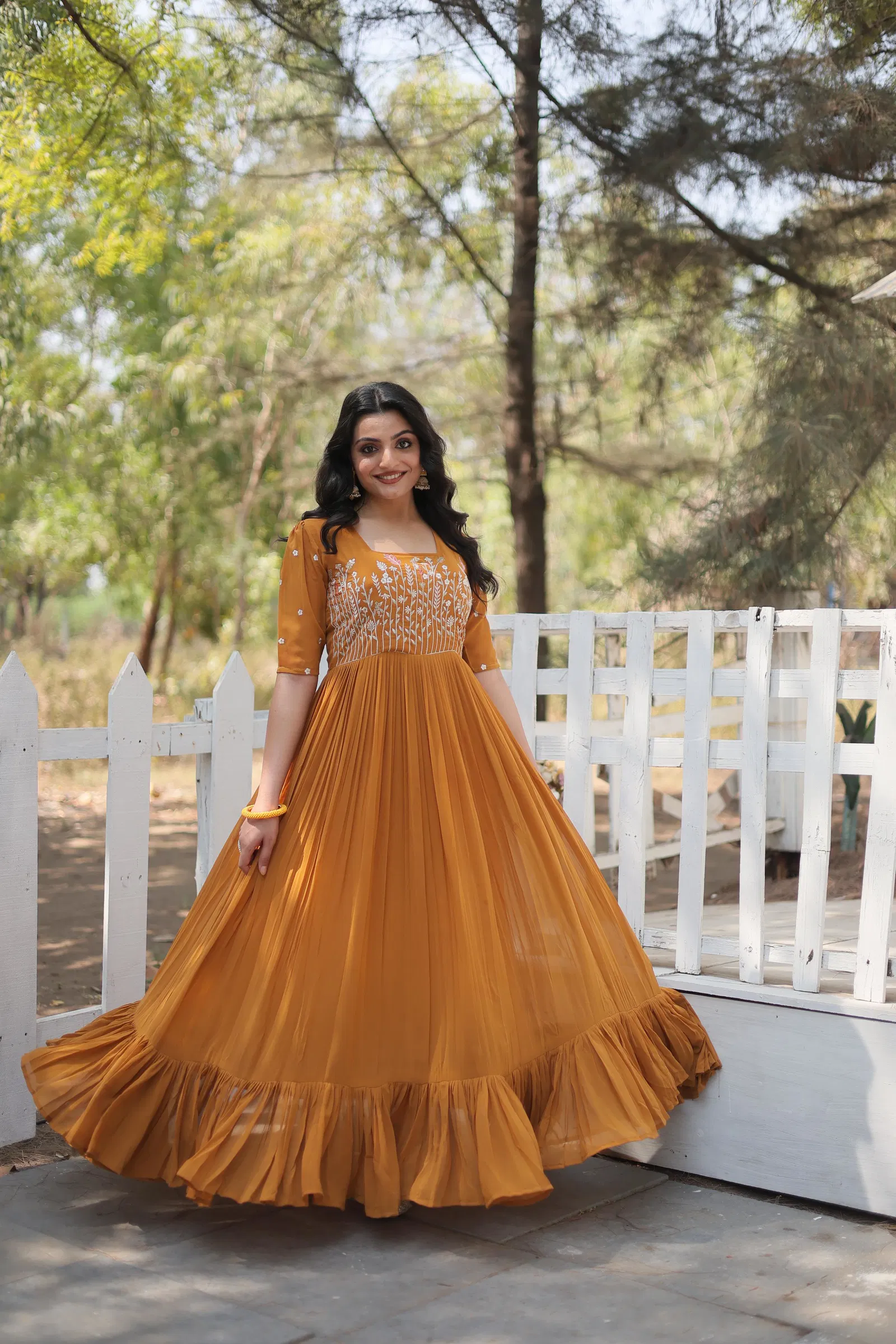 KA 1109 Sequence Faux Georgette Designer Gown Wholesale Price In Surat